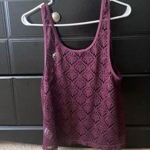 See through purple top-